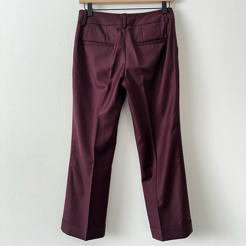Comptoir des Cotonniers Cropped Wool Trousers Burgundy size US‎ XXS - Picture 2 of 10